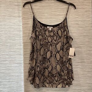 Bar III Black and Cream Snake Print Camisole